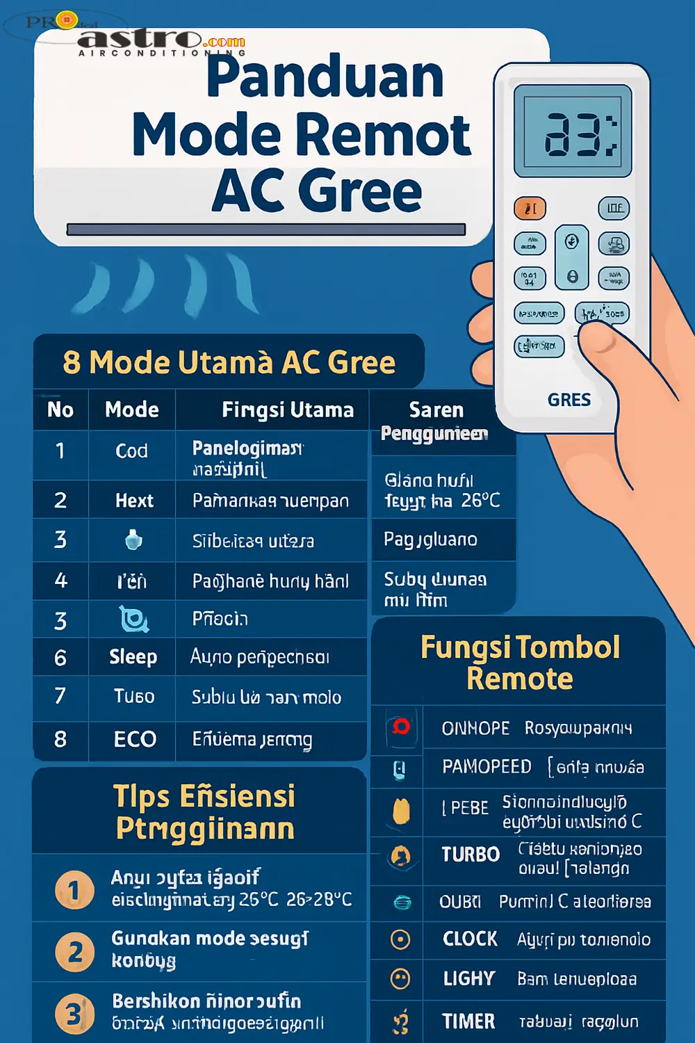 Mode Remote AC Gree
